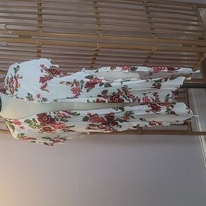 Floral swimsuit cover up festival boho resortwear fringe pink red green white